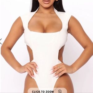 Cutout white bodysuit